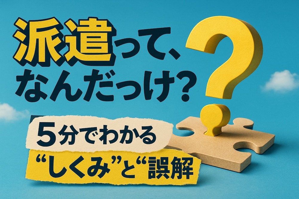 派遣って、なんだっけ？5分でわかる“しくみ”と“誤解”